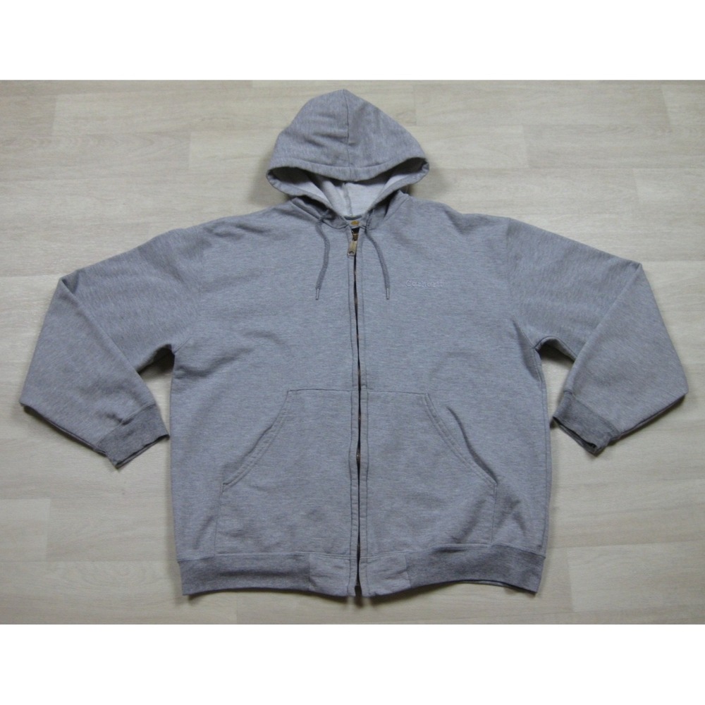 Vintage Carhartt K122 Full Zip Hoodie Mens (L/XL) Midweight Sweatshirt Workwear